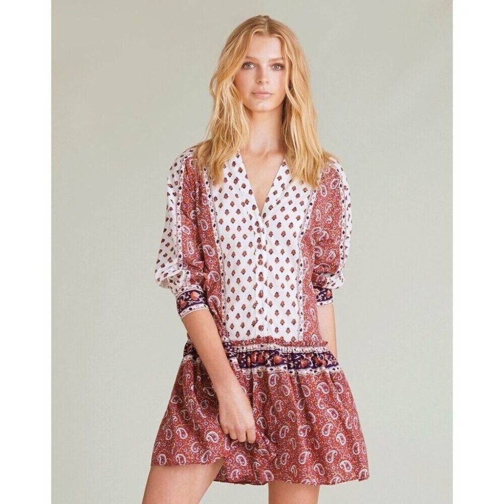 Veronica Beard Jesila Cotton Patchwork Dress XS